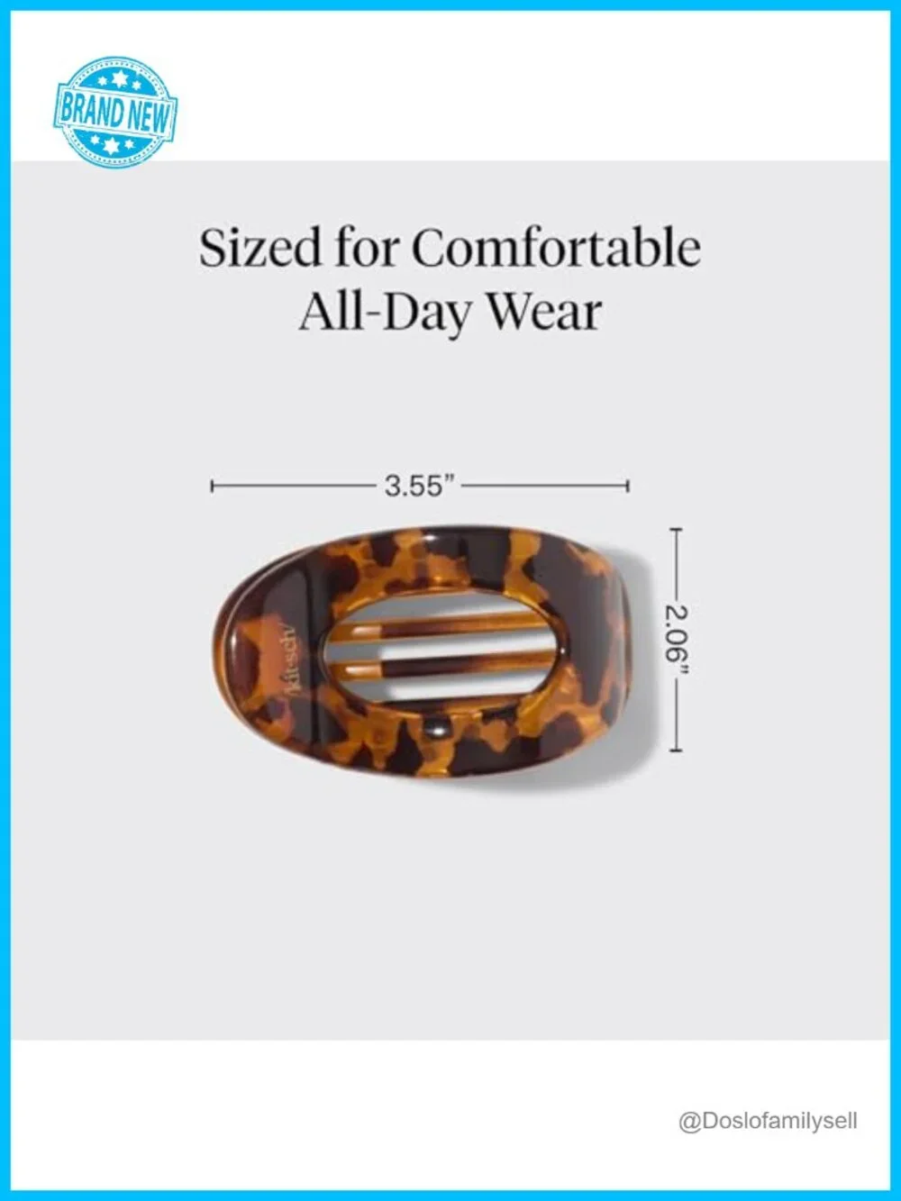 Medium Flat Claw Clip for Women – Strong Hold, Non-Slip, Lightweight Tortoise